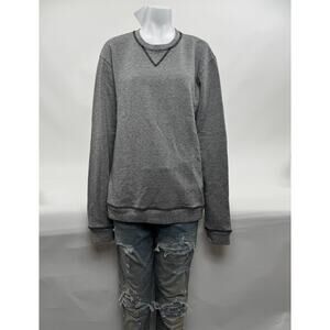 Mens Maison Margiela Wool Blend Leather Elbow Patch Crew Neck Sweatshirt Size 50